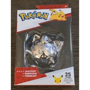 Pokemon 25th‎ Anniversary Silver Jigglypuff Figure Jazwares New